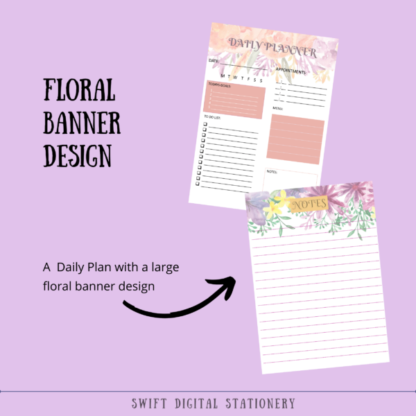 Undated Daily Planner Digital Printable PDF Download ~ 3 Versions - Image 5