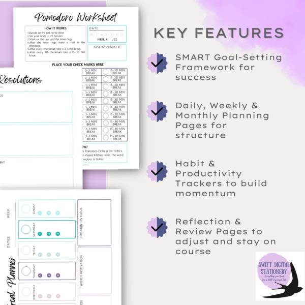 Flourish & Focus Goal Planner Key Features