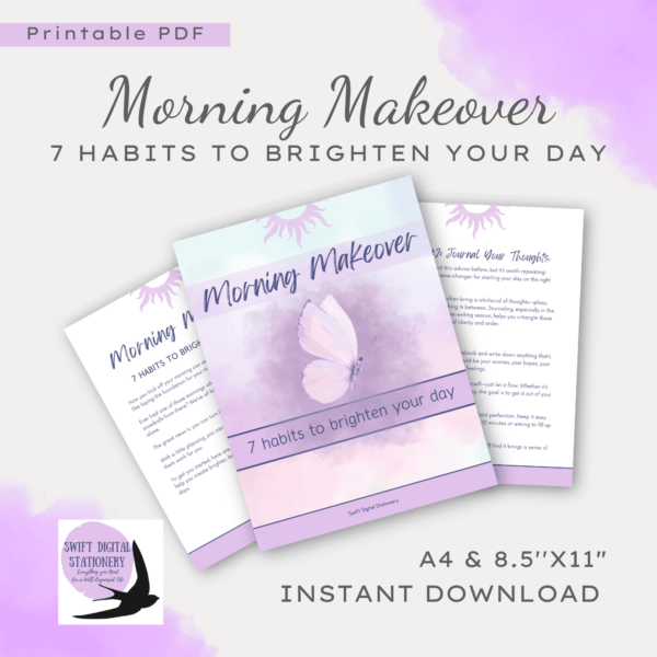 Overview of what’s included in the Morning Makeover Planner – intention sheets, habit tracker, mindfulness prompts, and more.