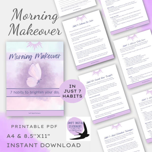 Close-up of Morning Routine Builder printable page, helping women create personalised and realistic daily routines.