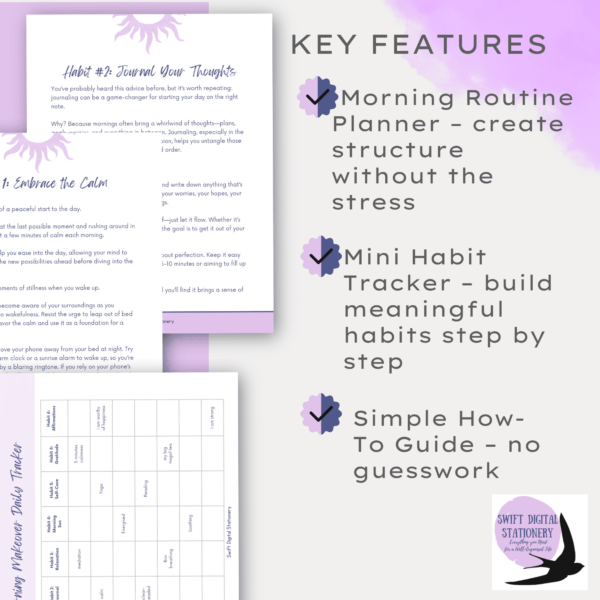Morning Makeover planner features of it – a beautiful, inspiring morning