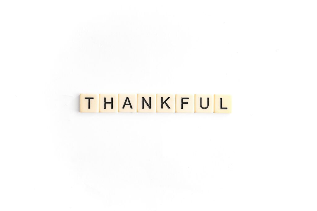 word- thankful - gratitude