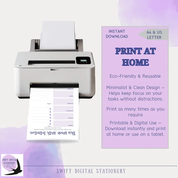 Printer producing pages from My Soulful SUMMER Plan printable journal.