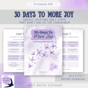 30 Days to More Joy – Printable Challenge for Midlife Women
