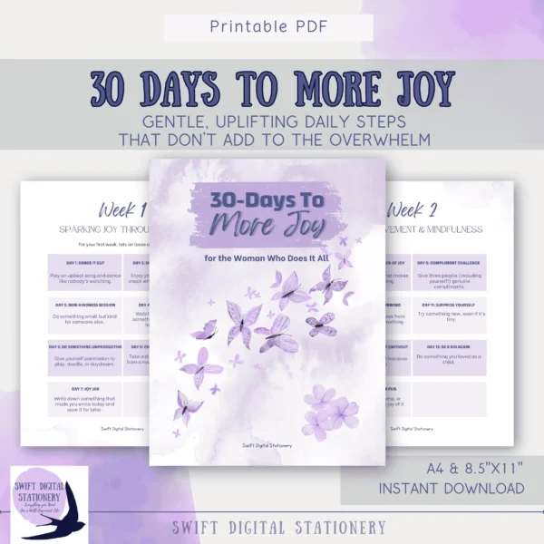 30 Days to More Joy – Printable Challenge for Midlife Women