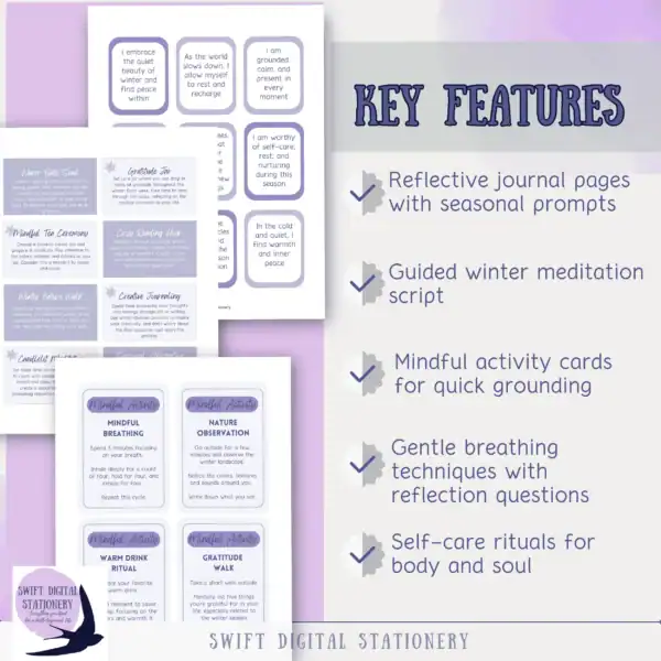 Winter Reflections Kit – 60+ Page Printable Journal for Seasonal Self-Care & Emotional Clarity - Image 9
