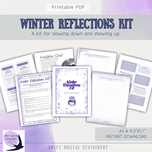 Winter Reflections Kit – 60+ Page Printable Journal for Seasonal Self-Care & Emotional Clarity - Image 11