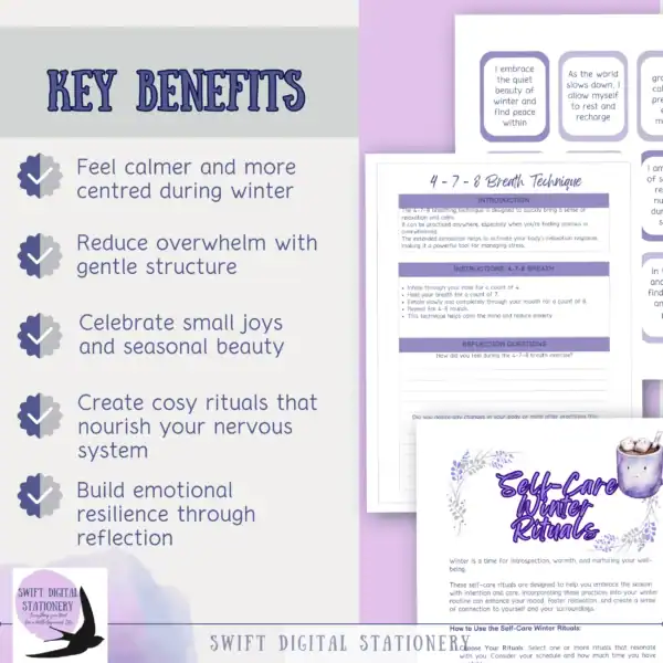 Winter Reflections Kit – 60+ Page Printable Journal for Seasonal Self-Care & Emotional Clarity - Image 5